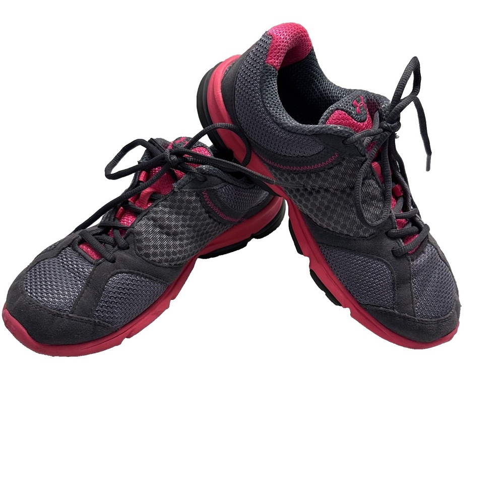 Under Armour Girls Sneakers Tennis Shoes Pink Gray Size 4Y 4 Youth Preowned
